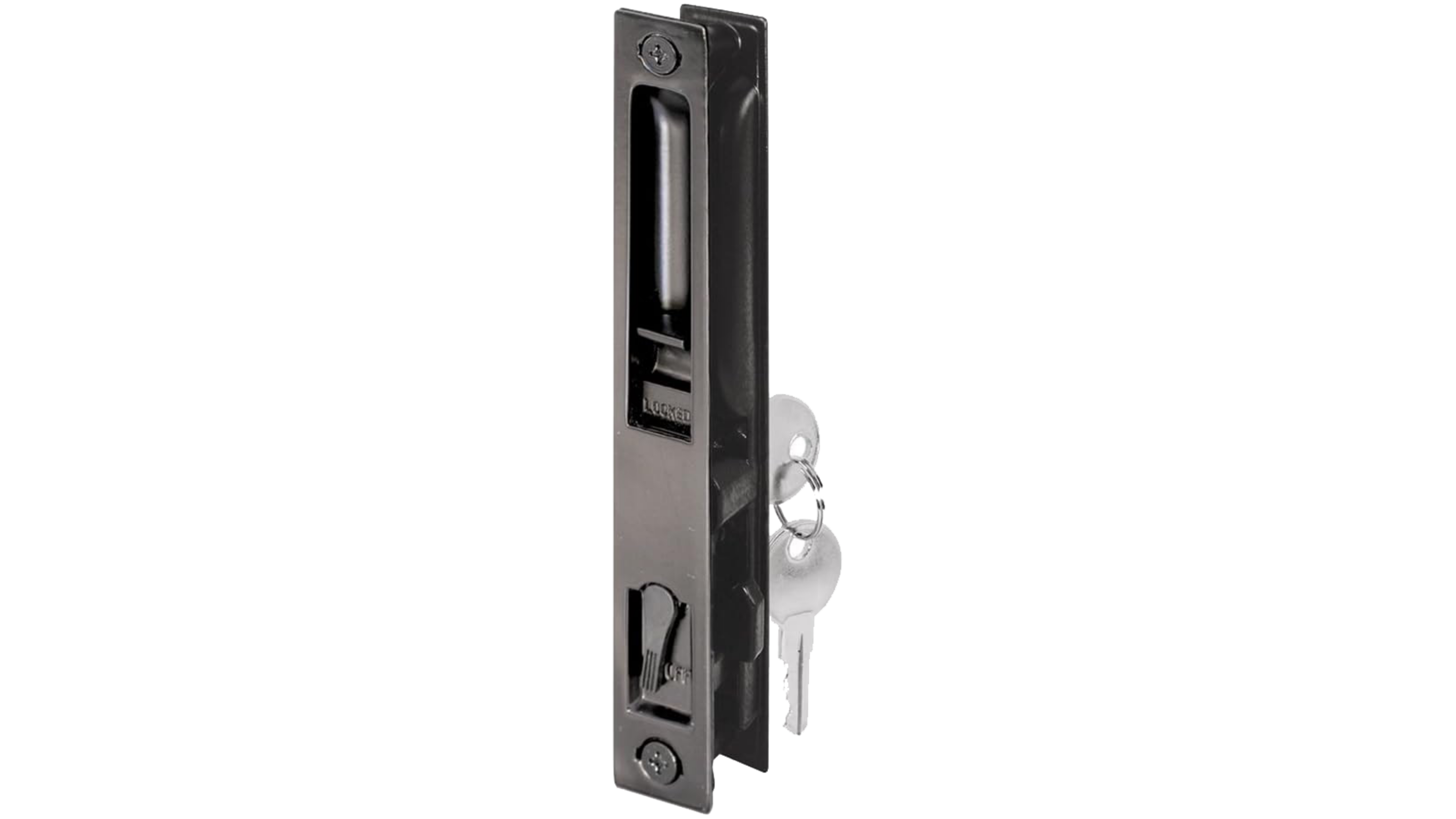 Technician replacing a sliding patio door handle and lock